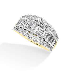 Bague en diamant LG baguette en or rose - BH Diamond Center Anvers
