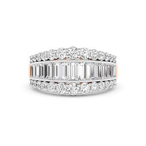 Bague en diamant LG baguette en or rose - BH Diamond Center Anvers
