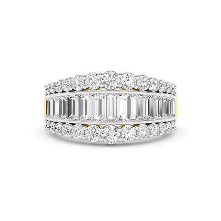 Bague en diamant LG baguette en or rose - BH Diamond Center Anvers