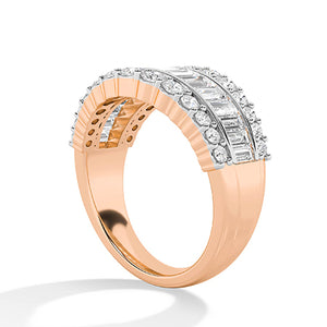 Bague en diamant LG baguette en or rose - BH Diamond Center Anvers