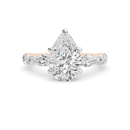 Peer LG diamanten ring in Witgoud - BH Diamond Center Antwerpen