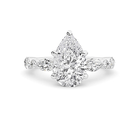 Peer LG diamanten ring in Witgoud - BH Diamond Center Antwerpen