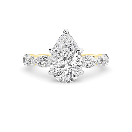 Peer LG diamanten ring in Witgoud - BH Diamond Center Antwerpen