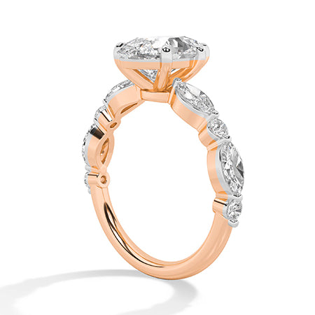 Peer LG diamanten ring in Witgoud - BH Diamond Center Antwerpen