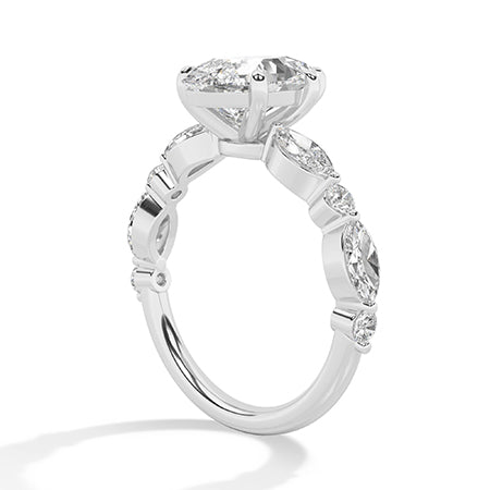 Peer LG diamanten ring in Witgoud - BH Diamond Center Antwerpen