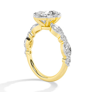 Peer LG diamanten ring in Witgoud - BH Diamond Center Antwerpen