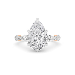 Bague en diamant LG poire en or jaune - BH Diamond Center Anvers