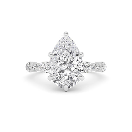 Bague en diamant LG poire en or jaune - BH Diamond Center Anvers