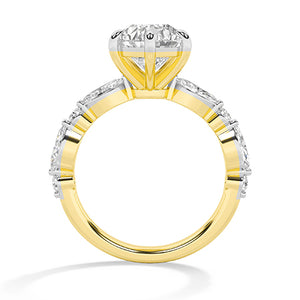 Bague en diamant LG poire en or jaune - BH Diamond Center Anvers