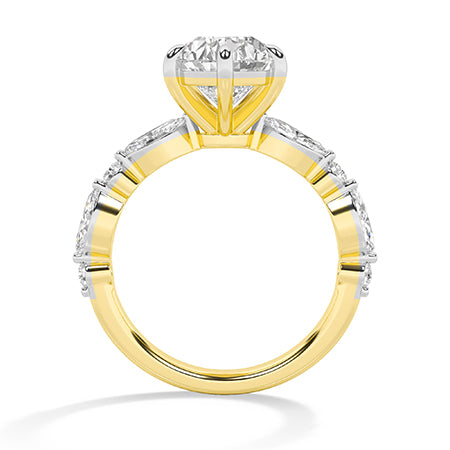 Bague en diamant LG poire en or jaune - BH Diamond Center Anvers