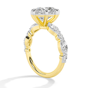 Bague en diamant LG poire en or jaune - BH Diamond Center Anvers