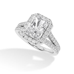 Bague en diamant LG radiant en or jaune - BH Diamond Center Anvers