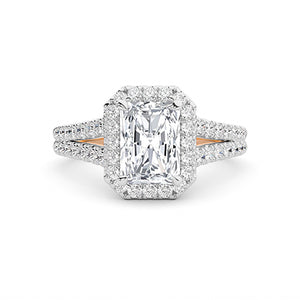 Bague en diamant LG radiant en or jaune - BH Diamond Center Anvers