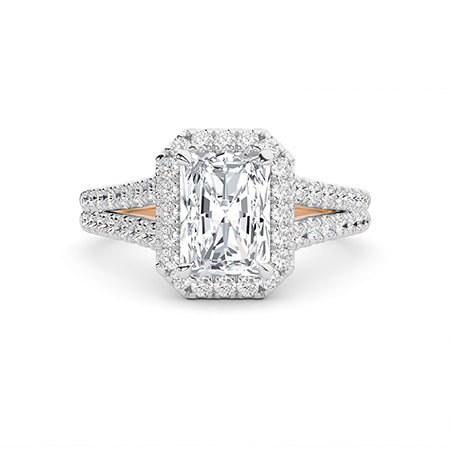 Bague en diamant LG radiant en or jaune - BH Diamond Center Anvers