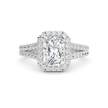Bague en diamant LG radiant en or jaune - BH Diamond Center Anvers