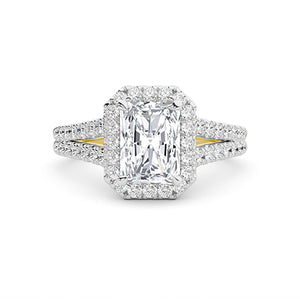 Bague en diamant LG radiant en or jaune - BH Diamond Center Anvers