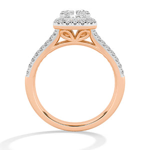 Bague en diamant LG radiant en or blanc - BH Diamond Center Anvers