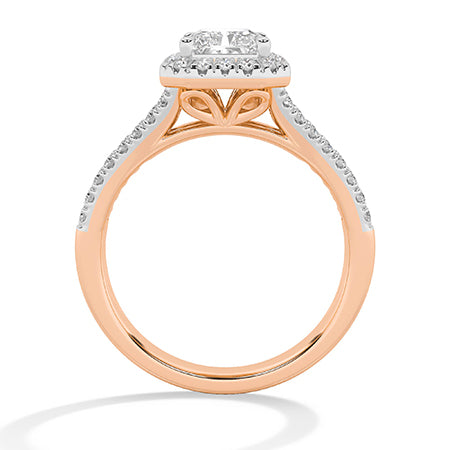 Bague en diamant LG radiant en or blanc - BH Diamond Center Anvers