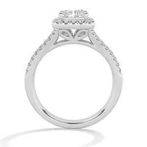 Bague en diamant LG radiant en or jaune - BH Diamond Center Anvers