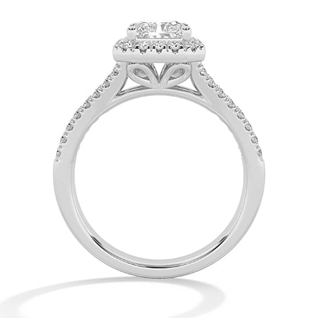 Bague en diamant LG radiant en or jaune - BH Diamond Center Anvers