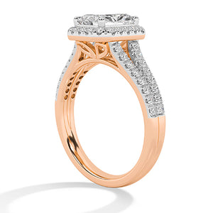 Bague en diamant LG radiant en or jaune - BH Diamond Center Anvers