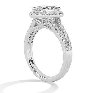 Bague en diamant LG radiant en or jaune - BH Diamond Center Anvers