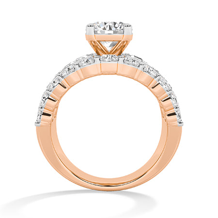 Bague en diamant LG ronde en or jaune - BH Diamond Center Anvers