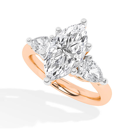 Marquise LG diamanten ring in Roségoud - BH Diamond Center Antwerpen