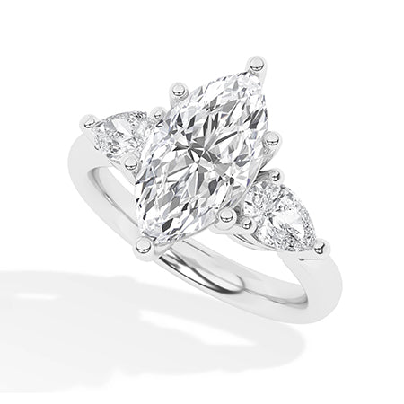 Marquise LG diamanten ring in Geelgoud - BH Diamond Center Antwerpen