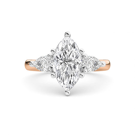 Marquise LG Diamond Ring in Rose Gold - BH Diamond Center Antwerp