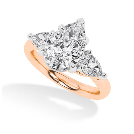 Pear LG Diamond Ring in Yellow Gold - BH Diamond Center Antwerp
