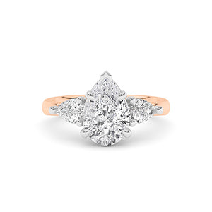 Pear LG Diamond Ring in Yellow Gold - BH Diamond Center Antwerp