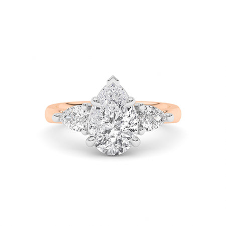 Pear LG Diamond Ring in Yellow Gold - BH Diamond Center Antwerp