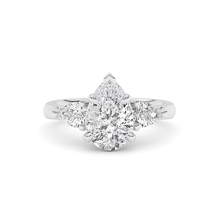 Pear LG Diamond Ring in Yellow Gold - BH Diamond Center Antwerp