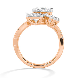 Heart Lab-Grown Diamond Ring 18K Gold - Rose Gold Front