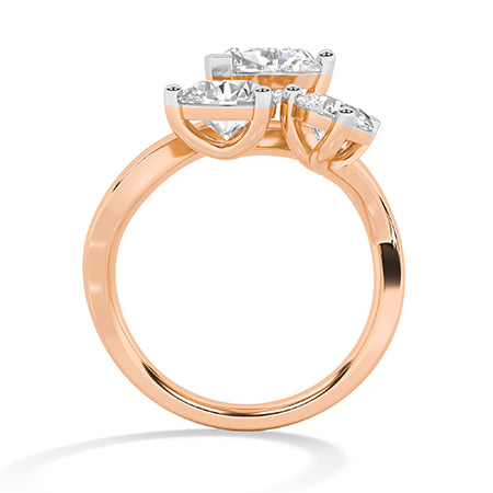 Heart Lab-Grown Diamond Ring 18K Gold - Rose Gold Front