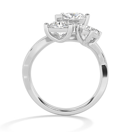 Heart Lab-Grown Diamond Ring 18K Gold - White Gold Front