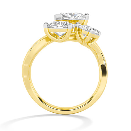 Heart Lab-Grown Diamond Ring 18K Gold - Yellow Gold Front