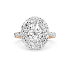 Oval Lab-Grown Diamond Ring 18K Gold - Rose Gold Down