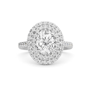 Oval Lab-Grown Diamond Ring 18K Gold - White Gold Down