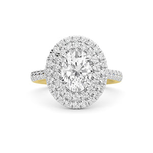 Oval Lab-Grown Diamond Ring 18K Gold - Yellow Gold Down
