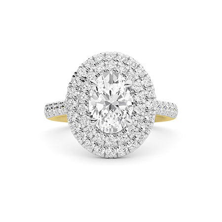 Oval Lab-Grown Diamond Ring 18K Gold - Yellow Gold Down