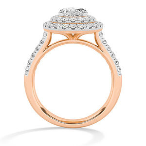 Oval Lab-Grown Diamond Ring 18K Gold - Rose Gold Front