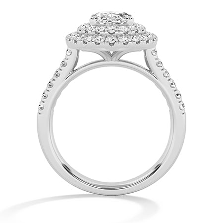 Oval Lab-Grown Diamond Ring 18K Gold - White Gold Front