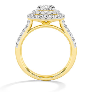 Oval Lab-Grown Diamond Ring 18K Gold - Yellow Gold Front