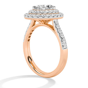 Oval Lab-Grown Diamond Ring 18K Gold - Rose Gold Side