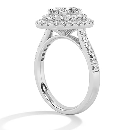 Oval Lab-Grown Diamond Ring 18K Gold - White Gold Side