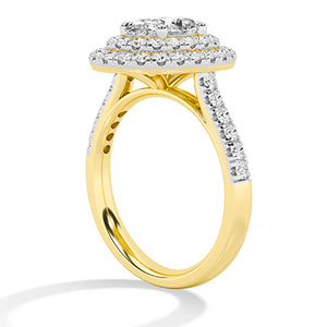 Oval Lab-Grown Diamond Ring 18K Gold - Yellow Gold Side