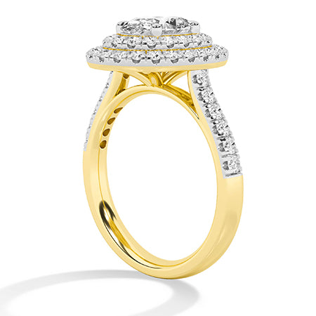 Oval Lab-Grown Diamond Ring 18K Gold - Yellow Gold Side