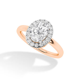 Round Lab-Grown Diamond Ring 18K Gold - Rose Gold 3D